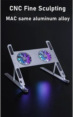 IXJYLCPC Laptop Tablet Stand with Dual High-speed Cooling Fan Adjustable Ultrabook Stand, Ergonomic Holder Riser Mount Portable Laptop Tablet Holder for All 11-17.3 Inches Tablet or Laptop