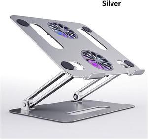 IXJYLCPC Ergonomic Foldable Laptop Tablet Cooling Stand Aluminum Protable Ultrabook notebook macbook computer riser desktop holder with 2 High-speed Fan,For All Laptop Tablets 11-17.3"MacBook Pro