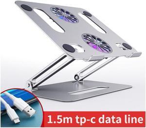 IXJYLCPC Aluminum Laptop Tablet Ultrabook Stand for Desk Portable Adjustable Laptop Tablet Mount with Dual High-speed Cooling Fan Foldable Anti-Slip Laptop Tablet Riser for 11-17.3"Laptop Tablets