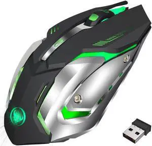 IXJYLCPC Rechargeable Wireless Mouse with 5 Keys,cyclic Illuminating Powered by Li-Polymer Battery,Optical Sensor,Nano USB Receiver,2400 DPI speeds for PC,Laptop,Tablet, MacBook etc