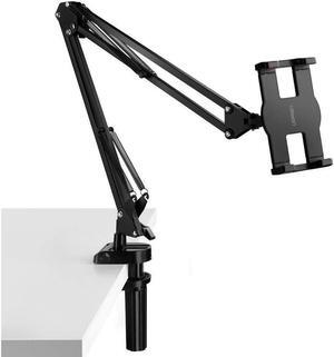 IXJYLCPC Tablet Mount Lazy Holder Adjustable Long Arm Clamp Compatible for iPad Air Pro Mini, iPhone X 8 7 6 6S, Samsung Galaxy S9 Plus S8, Nintendo Switch, All 4"-12.9" Cell Phone and Tablet