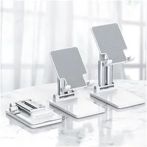 IXJYLCPC Cell Phone Stand for Desk [Full Foldable & Adjustable] Compatible with iPhone 13 Samsung Galaxy S21 S20 Note 20 etc Mobile Phone Stand Holder 4-12.9'' iPhone 13,iPad,Tablet, Kindle,White