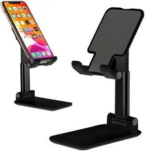 IXJYLCPC Desktop Cell Phone Stand Height Adjustable[2022 Updated T9]Foldable Phone Stand,Portable Tablet Stand Smartphones Desk Holder with Anti-Slip Design for 4-12.9In iPad/Tablet/ Phone(Black)
