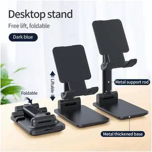 IXJYLCPC Upgraded Desktop Cell Phone Holder, Adjustable Desktop Cell Phone Stand Cradle Dock Compatible Tablet Stand Foldable Phone Stand Dock for Desk For 4-12.9in Phone iPad,Tablet Kindle Black