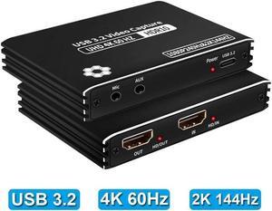 IXJYLCPC 4K 60FPS Audio Video Capture Card,HDMI USB 3.2 Capture Adapter Video Converter 4K 60fps for Video Game Recording Live Streaming Broadcasting,Support Nintendo Switch/Game Console/Phone