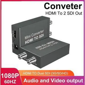 IXJYLCPC HDMI to SDI Micro Converter,HDMI in to Two SDI Output( HDMI to SDI Converter) Convert 3G/HD/SD-SDI and Support 1080P with Power Supply for SDI Monitor HDTV