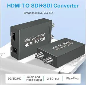 IXJYLCPC HDMI in to Two SDI Output( HDMI to SDI Converter) Support SDI/HD-SDI/3G-SDI for SDI Monitor HDTV