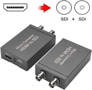 IXJYLCPC HDMI to SDI to HDMI SDI Adapter Video Converter, 1080P HDMI-compatible to 2CH SDI converter HDMI-compatible to Sdi 3G-SDI/HD-SDI broadcast HD Adapter for Camera Television