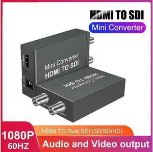 IXJYLCPC HDMI to SDI to HDMI SDI Adapter Video Converter HDMI-compatible to 2CH SDI Support 1080P with Power Supply for Cameras SDI Monitor HDTV