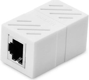 IXJYLCPC Female to Female Network LAN Connector Adapter Coupler Extender RJ45 Ethernet Cable Extension Converter-White