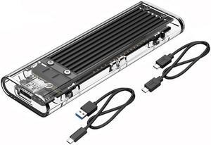 IXJYLCPC M.2 NVME PCIE SSD to USB 3.1 USB C External Enclosure Only M.2 M-Key to Type C GEN2 10GBPS Adapter M.2 PCIE SSD Hard Disk Box for 2230/2242/2260/2280 PCIe NVMe M-Key SSD up to 2TB-Black