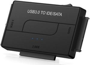 IXJYLCPC USB 3.0 to IDE SATA Adapter - 2.5 / 3.5" SSD / HDD - USB to IDE & SATA Converter Cable - USB Hard Drive Adapter (USB3SATAIDE),Black