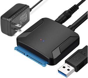 IXJYLCPC USB3.0 Adapter Cable Converter 22 pin USB 3.0 to SATA Cable with 12V 2A Power adapter For 2.5 inch 3.5 inch HDD SSD Hard Disk Support UASP