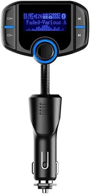 IXJYLCPC BT70 Wireless Car Bluetooth Adapter,Radio FM Transmitters HandsFree Call Receiver and MP3 Music Audio Play,QC3.0 and Smart 2.4A Dual USB Charger,1.7" led Display,Aux Port,TF Card