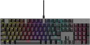 Mechanical Keyboard, IXJYLCPC TGK05 Gaming Keyboard LED Backlit Wired Keyboard with Blue Switches for Windows PC Office and Working (Black, 104 Keys)