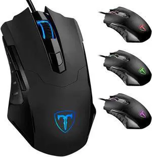 IXJYLCPC Gaming Mouse Wired Breathing Light Ergonomic Game USB Computer Mice Multicolor Gamer Desktop Laptop PC Gaming Mouse, 6 Buttons for Windows 7/8/10/XP Vista Linux, Black