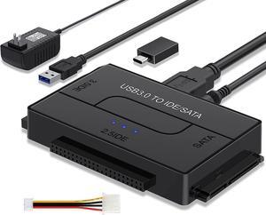 IXJYLCPC USB 3.0 to SATA/IDE Adapter, External Hard Drive Reader Ultra Recovery Converter Compatible with 2.5/3.5in HDD/SSD DVD Optical Drive