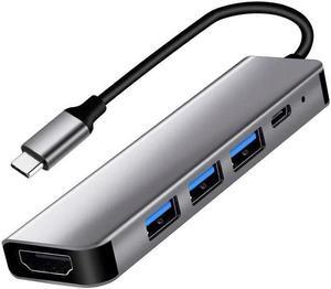 IXJYLCPC USB 3.0 Hub 5 in 1, USB Splitter with 1 x HDMI 4k Port, 1 x USB 3.0, 2 x USB 2.0 and 1 x USB C, USB Port Hub USB Extender for MacBook, Laptop, Surface Pro, PS4, PC, Flash Drive, Mobile HDD