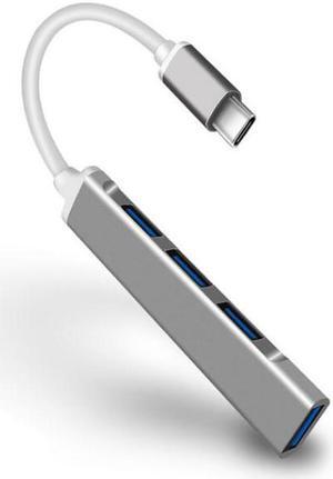 IXJYLCPC USB C Hub, Aluminum USB C Adapter with 4 USB 3.0 Ports, for MacBook Pro 2018/2017, ChromeBook, XPS, Galaxy S9/S8, and More-Gray