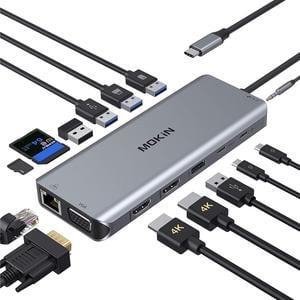 Rocstor Premium USB-C™ Multiport Adapter - HDMI® 4K, VGA, GbE, USB 3.0