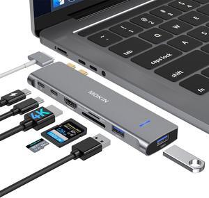 MOKiN 7 in 2 USB C Multiport Adapte for MacBook with 1x4K@60Hz HDMI,1xPD 100W Thunderbolt3,2xUSB A 3.0,1xUSB-C 3.0,TF/SD,USB C Hub for MacBook Pro/Air M1/M2/M3