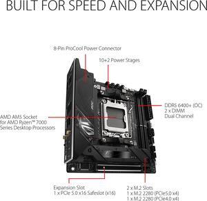 ASUS ROG STRIX B650E-I GAMING WIFI AMD AM5 B650 MicroATX Desktop Motherboard B