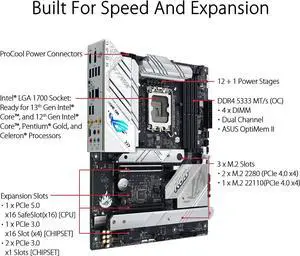 ASUS ROG STRIX B760-A GAMING WIFI D4 Intel LGA 1700 B760 ATX Desktop Motherboard A