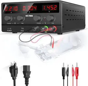 DC Power Supply Variable: 30V 10A Adjustable Switching Regulated High Precision 4-Digits LED Display 5V/2A USB Port Output & Input Power Cord Bench Lab Power Supplies
