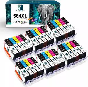 30PK 564XL Ink Cartridges + Chip For 564 PhotoSmart 5510 5520 Officejet 4620