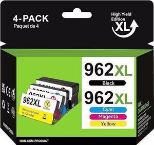4Pk 962XL Ink Cartridges for 962 OfficeJet 9010 9015 9016 9018 9020 9025 9028