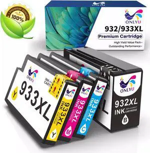 4PK 932 XL 933 XL Ink Cartridges Combo for OfficeJet 6600 7612 6700 Printer