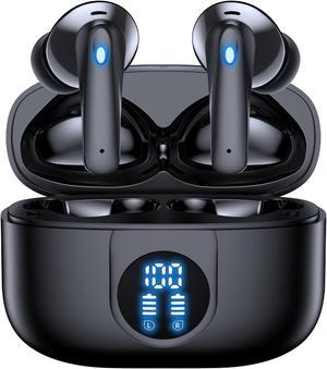 Wireless earbuds, Bluetooth headset 60 hours of battery life with noise cancellation Clear calls Built-in microphone IPX7 waterproof V5.4 Bluetooth earbuds Stereo earbuds for sports and work