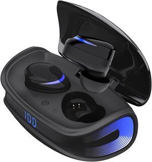 Wireless Earbuds, Bluetooth 5.0 Headphones IPX8 Waterproof, Hight-Fidelity Stereo Sound Quality in Ear Headset, Built-in Mic LED Charging Case & 21 Hours Playtime, for Smartphones Laptops Running Gym