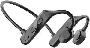 Conduction Open-Ear Bluetooth Headphones Wireless earbuds for Sport IOS Android Laptop Black
