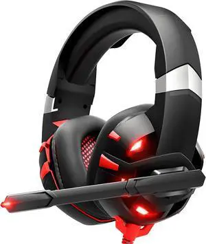 Gaming Headset with Noise Canceling Mic for PS4, Xbox One, PC, Mobile, 7.1 Surround Sound Headphone with LED Light for Kids Adults