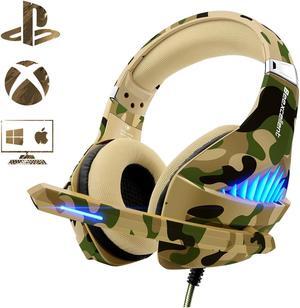Gaming Headset for PS4 PS5 Xbox One Switch PC with Noise Cancelling Stereo Bass Surround Sound
