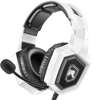 Gaming Headset for PS4, PS5, Xbox One, PC Headset w/Surround Sound, Noise Canceling Over Ear Gaming Headphones with Mic & LED Light