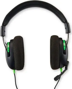 Wired Video Gaming Headset with 3.5mm Connector, Flip-to-Mute Mic, Lightweight Steel - Black and Green
