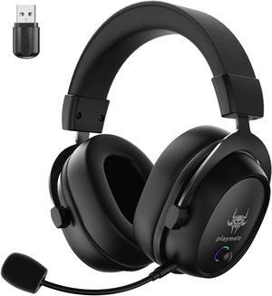 Wireless Gaming Headset for PC/PS4/PS5/ Nintendo Switch,Over Ear 2.4G/Bluetooth Gaming Headphones with Detachable Noise-Canceling Microphone, Stereo Sound, Lightweight/One-button Control Design