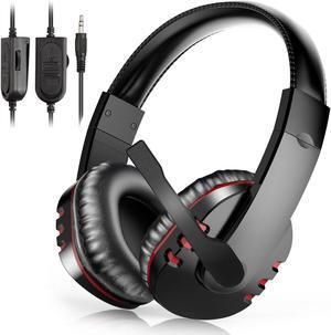 Gaming Headset with Microphone Fit for PC/PS4/PS5/Xbox One/Nintendo, Stereo Noise Canceling Wired Headset, 3.5mm Over-Ear Headphones