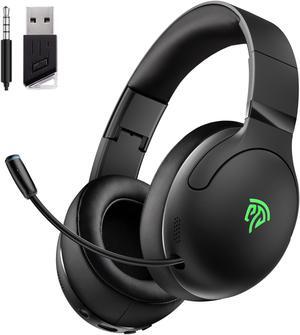 Wireless Gaming Headset with Stretchable Microphone for PS5,PS4,PC,Nintendo Switch,Mac, 2.4G SUB Foldable Bluetooth 5.3 Gaming Headphones,Ultra-Light,3.5mm Wired Jack for Xbox