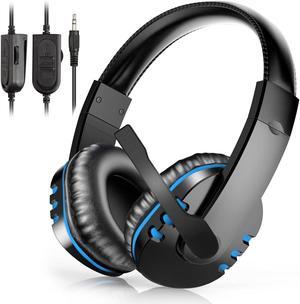 Gaming Headset Fit for PC, PS4, PS5, Xbox One, Nintendo Switch, Gaming Headphones with Microphone Noise Cancelling, Stereo Surround Bass, 3.5mm Over-Ear Wired Headphones for Laptop, Desktop, Gamer
