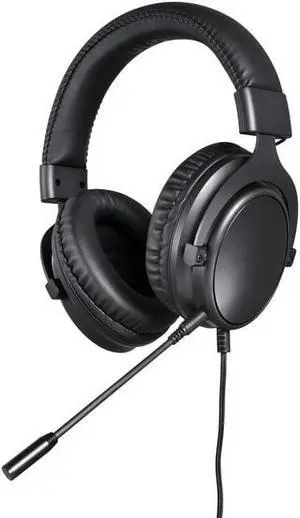 Over-Ear Gaming Headset, Built-in Mic for PC, 6 ft Cable, Black