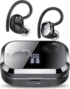 Wireless Earbuds 120Hrs Bluetooth 5.3 Headphone Sport, 2024 Bluetooth Earbuds Stereo Deep Bass Over Ear Bud with Earhooks, ENC Noise Cancelling Mic, IPX7 Waterproof Earphone for Workout/Running