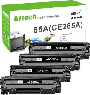 Aztech Compatible 85A Toner Cartridge Replacement for 85A CE285A Toner Cartridge for Pro P1102w 1102w M1212nf MFP P1109w M1210 P1102w Ink Cartridge (Black, 4-Pack)
