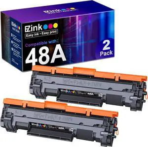 E-Z Ink (TM) Compatible Toner Cartridge Replacement for 48A CF248A to use with Pro M15w, Pro M29w, MFP M28w, M28a, M29a M30w M31w M15a M16a M16w Printer Tray (Black, 2 Pack)