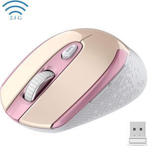 Wireless Mouse, 2.4G Wireless Ergonomic Optical Mouse, Cimetech Slim Silent Mouse with USB Receiver and 3 Adjustable DPI Cordless Computer Mouse for Laptop, Desktop, MacBook ,PC and Home Office-Pink
