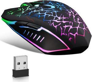 Wireless USB Optical Gaming Mouse Mice with Nano USB Receiver, for Computer Laptop Gamer(Multi Color Variation)