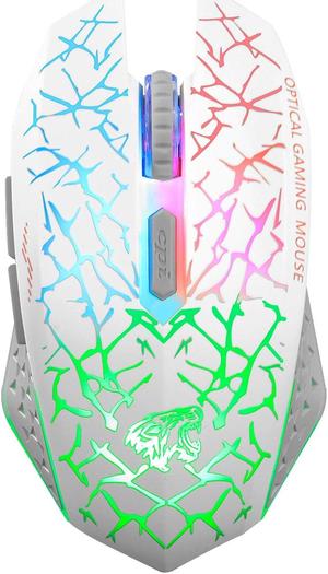 Wireless LED Gaming Mouse 2.4G Optical Rechargeable Silent Mice with USB Receiver Black