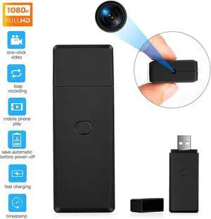 Hidden Video Camera  Portable Spy Video Camera USB 32GB Disk Covert Nanny Video Recorder with Motion Detection  Security Cameras for Home, Office